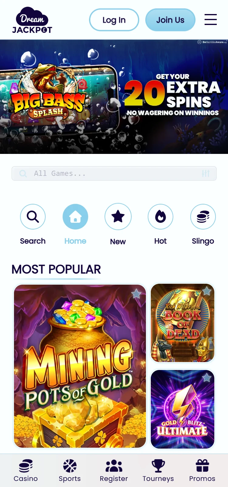Dream Jackpot Casino Smartphone App Preview